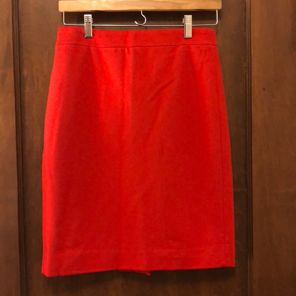 Jcrew wool red skirt